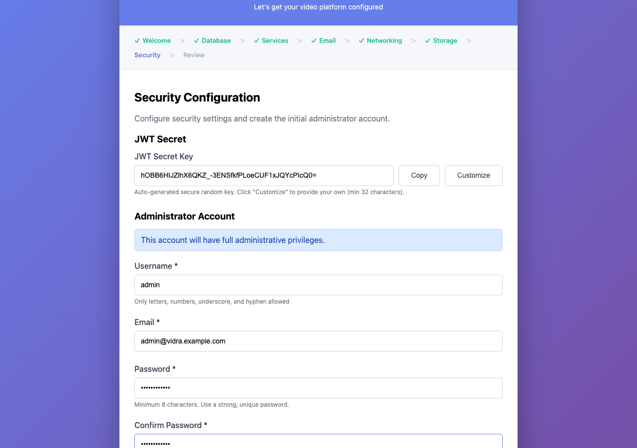 Security Form Filled