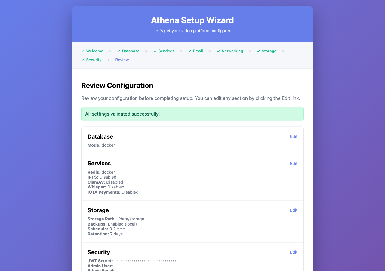 Review Configuration